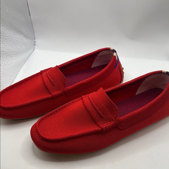 Rothy’s The Driver Vibrant Red Driving Slip On Loafers Shoes SZ 9.5 Casual  NWOT - Picture 3 of 9